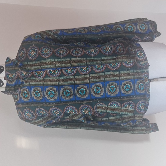 Unique Vintage Coaco Womens Size Large Printed Silk Zip Bomber Jacket 80s 90s - Picture 13 of 17